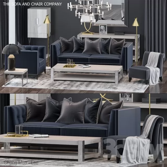 3DSKYFREE – CLASSIC - LIVINGROOM - SOFA - LONG 3DS MAX MODELS