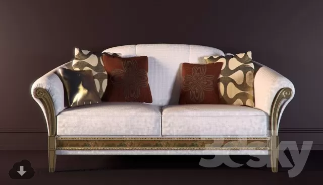 3DSKYFREE – CLASSIC - LIVINGROOM - SOFA - LONG 3DS MAX MODELS