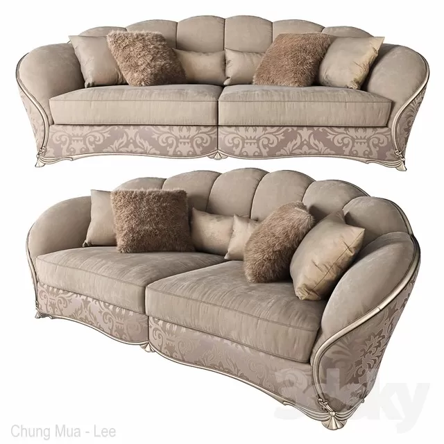 3DSKYFREE – CLASSIC - LIVINGROOM - SOFA - LONG 3DS MAX MODELS