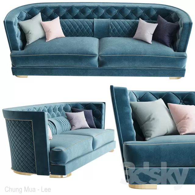 3DSKYFREE – CLASSIC - LIVINGROOM - SOFA - LONG 3DS MAX MODELS