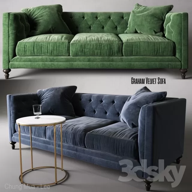 3DSKYFREE – CLASSIC - LIVINGROOM - SOFA - LONG 3DS MAX MODELS