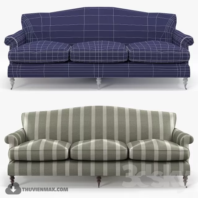 CLASSIC - LIVINGROOM - SOFA - LONG 3D MODELS