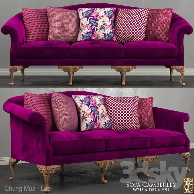 3DSKYFREE – CLASSIC - LIVINGROOM - SOFA - LONG 3DS MAX MODELS