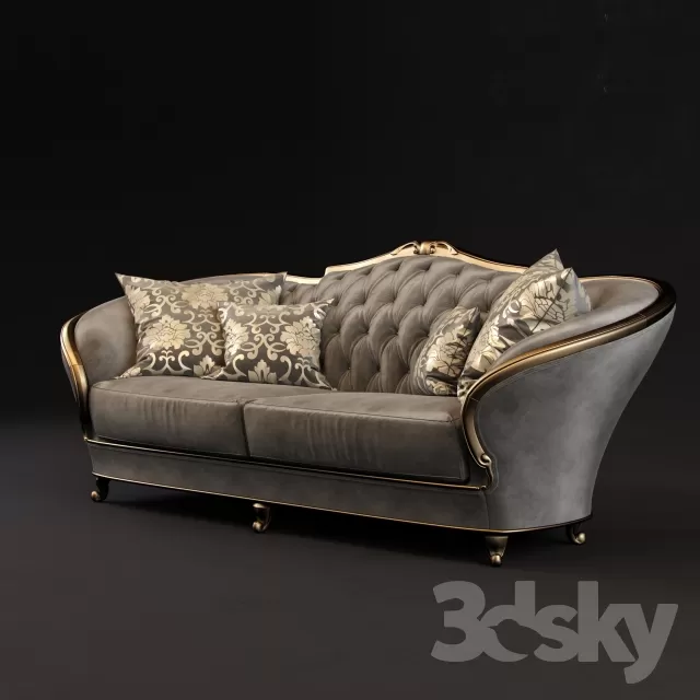 3DSKYFREE – CLASSIC - LIVINGROOM - SOFA - LONG 3DS MAX MODELS