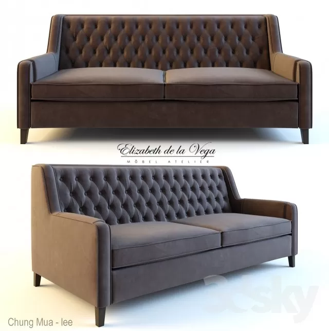 3DSKYFREE – CLASSIC - LIVINGROOM - SOFA - LONG 3DS MAX MODELS