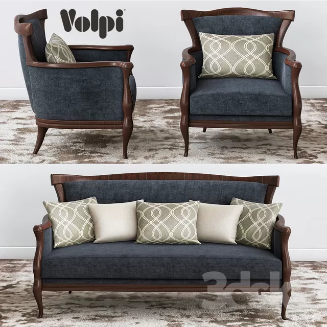 3DSKYFREE – CLASSIC - LIVINGROOM - SOFA - LONG 3DS MAX MODELS