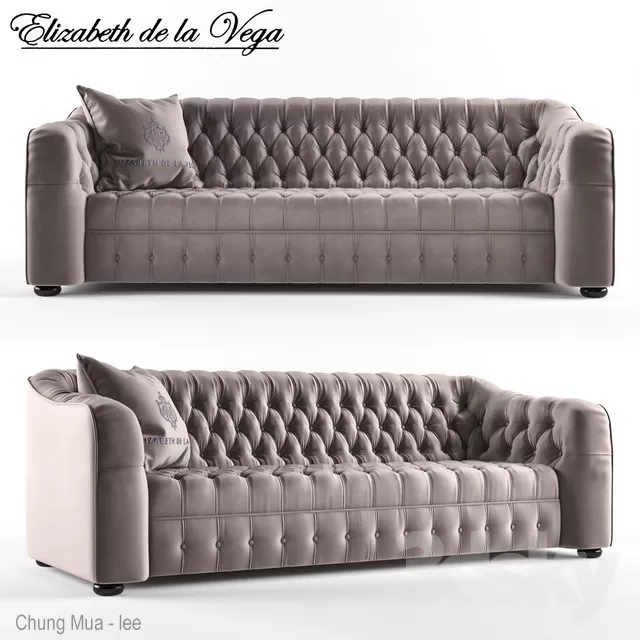 3DSKYFREE – CLASSIC - LIVINGROOM - SOFA - LONG 3DS MAX MODELS