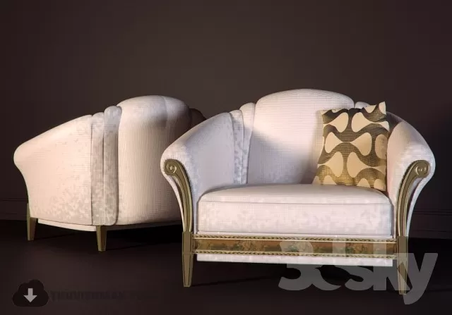 3DSKYFREE – CLASSIC - LIVINGROOM - SOFA - SINGLE 3DS MAX MODELS