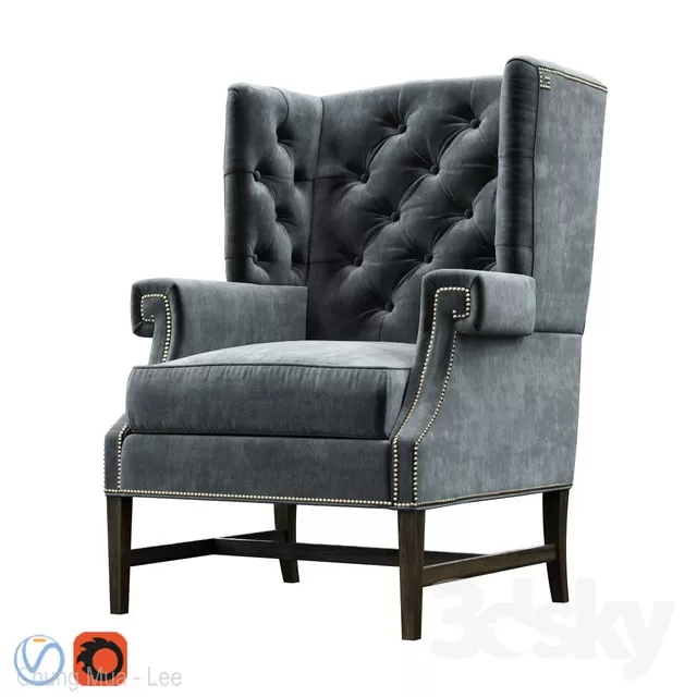 3DSKYFREE – CLASSIC - LIVINGROOM - SOFA - SINGLE 3DS MAX MODELS