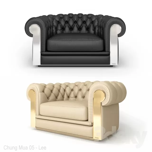 3DSKYFREE – CLASSIC - LIVINGROOM - SOFA - SINGLE 3DS MAX MODELS