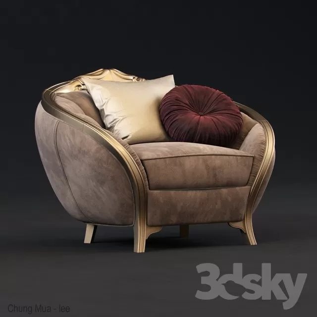 3DSKYFREE – CLASSIC - LIVINGROOM - SOFA - SINGLE 3DS MAX MODELS
