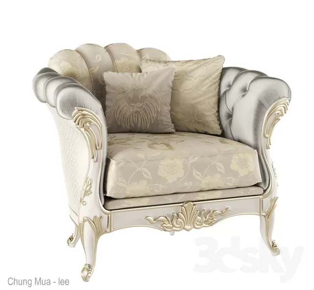 3DSKYFREE – CLASSIC - LIVINGROOM - SOFA - SINGLE 3DS MAX MODELS