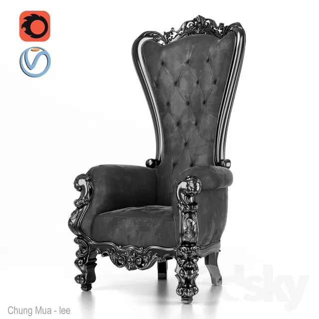 3DSKYFREE – CLASSIC - LIVINGROOM - SOFA - SINGLE 3DS MAX MODELS