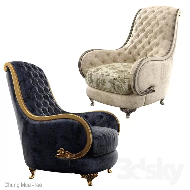 3DSKYFREE – CLASSIC - LIVINGROOM - SOFA - SINGLE 3DS MAX MODELS