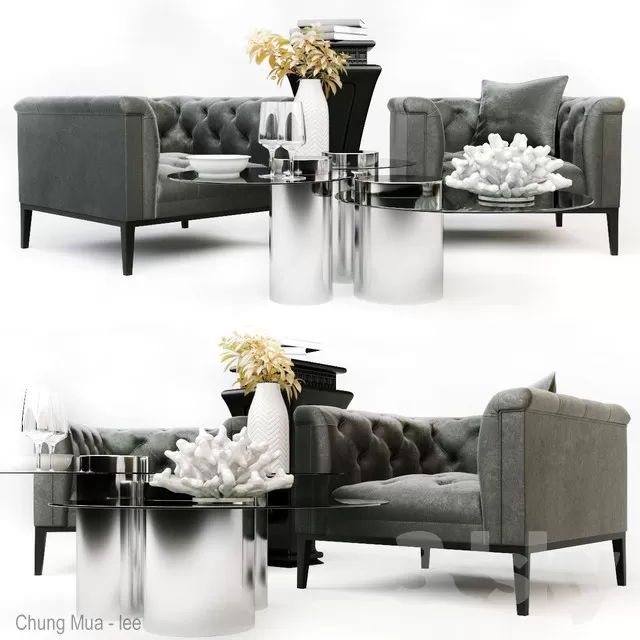 3DSKYFREE – CLASSIC - LIVINGROOM - SOFA - SINGLE 3DS MAX MODELS