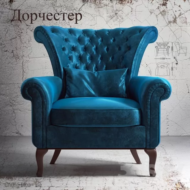 3DSKYFREE – CLASSIC - LIVINGROOM - SOFA - SINGLE 3DS MAX MODELS