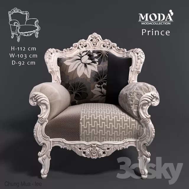 3DSKYFREE – CLASSIC - LIVINGROOM - SOFA - SINGLE 3DS MAX MODELS