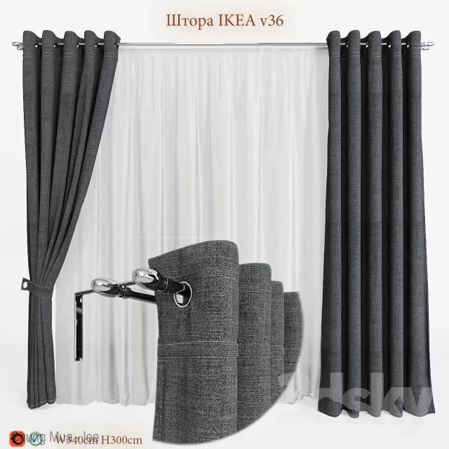3DSKYFREE – CURTAIN 3DS MAX MODELS
