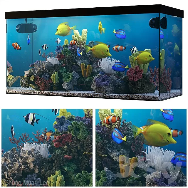 3DSKYFREE – DECOR - AQUARIUM 3DS MAX MODELS