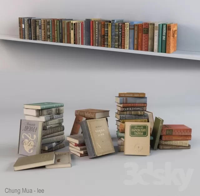 3DSKYFREE – DECOR - BOOK 3DS MAX MODELS