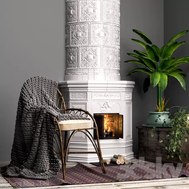 3DSKYFREE – DECOR - FIREPLACE 3DS MAX MODELS