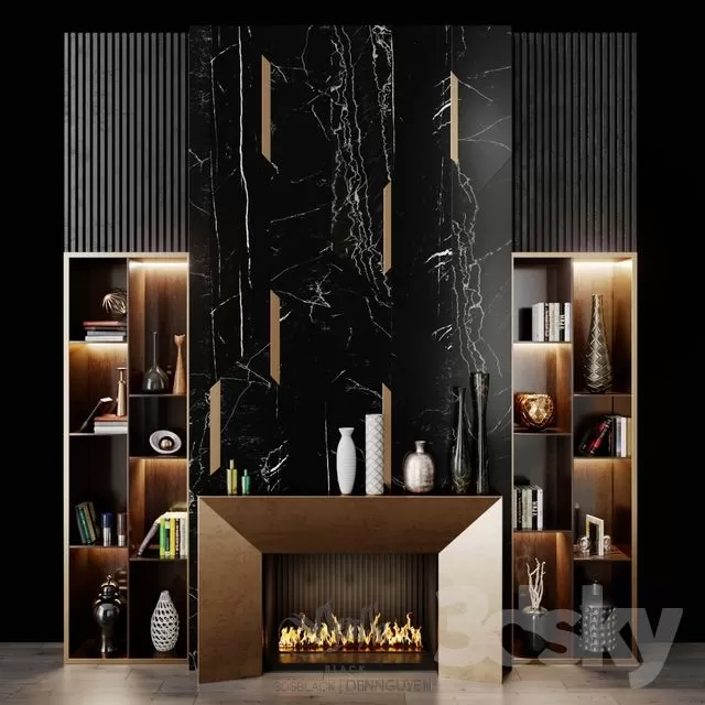 3DSKYFREE – DECOR - FIREPLACE 3DS MAX MODELS
