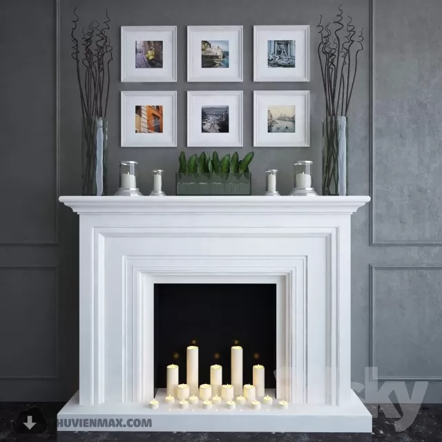3DSKYFREE – DECOR - FIREPLACE 3DS MAX MODELS