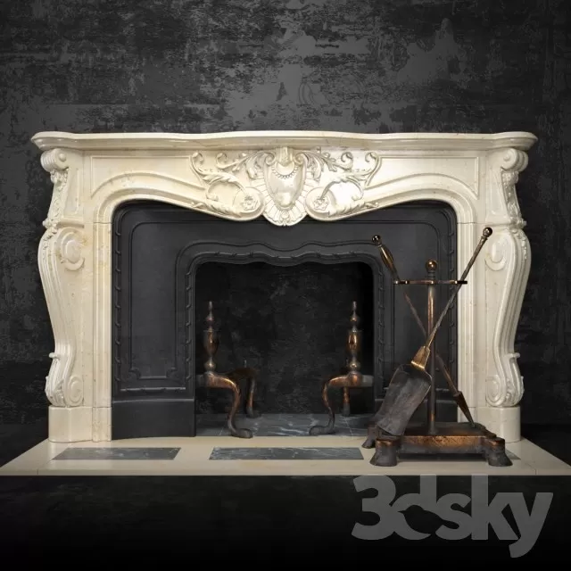 3DSKYFREE – DECOR - FIREPLACE 3DS MAX MODELS