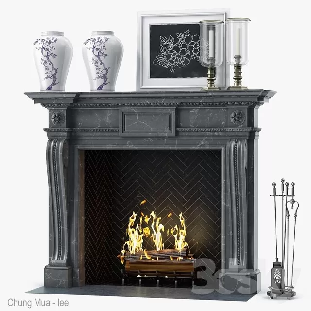 3DSKYFREE – DECOR - FIREPLACE 3DS MAX MODELS