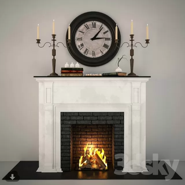 3DSKYFREE – DECOR - FIREPLACE 3DS MAX MODELS