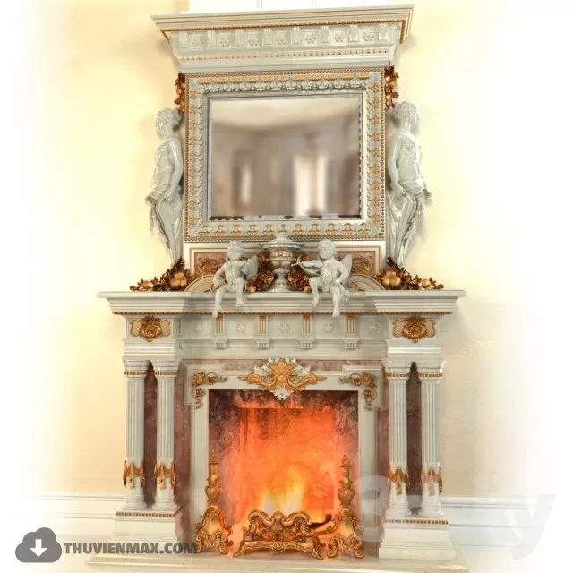 3DSKYFREE – DECOR - FIREPLACE 3DS MAX MODELS