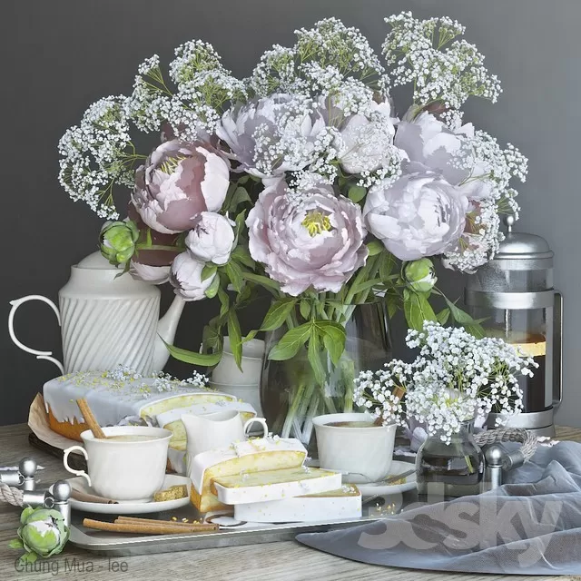 3DSKYFREE – DECOR - FLOWER 3DS MAX MODELS