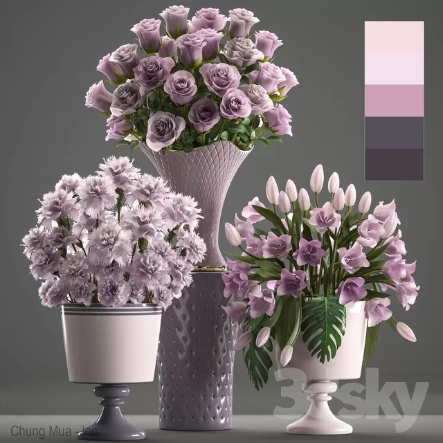 3DSKYFREE – DECOR - FLOWER 3DS MAX MODELS