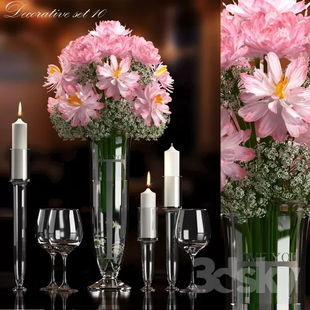 3DSKYFREE – DECOR - FLOWER 3DS MAX MODELS