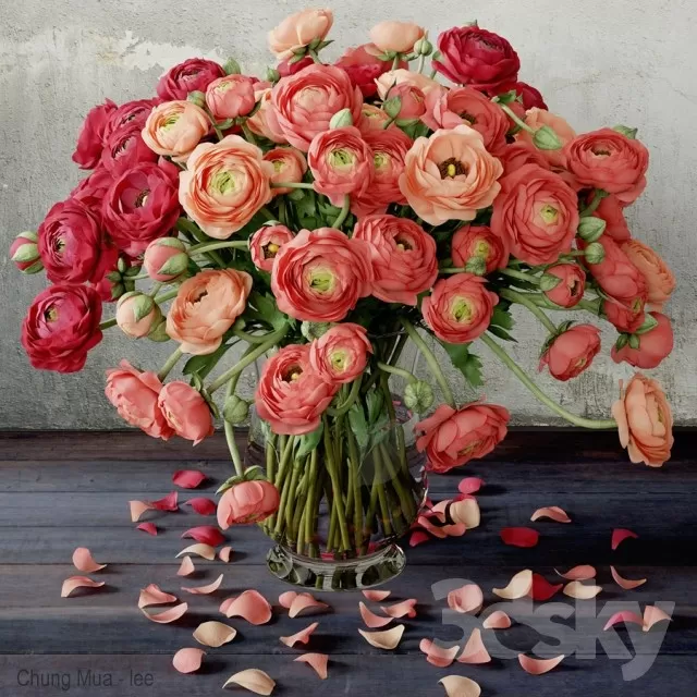 3DSKYFREE – DECOR - FLOWER 3DS MAX MODELS