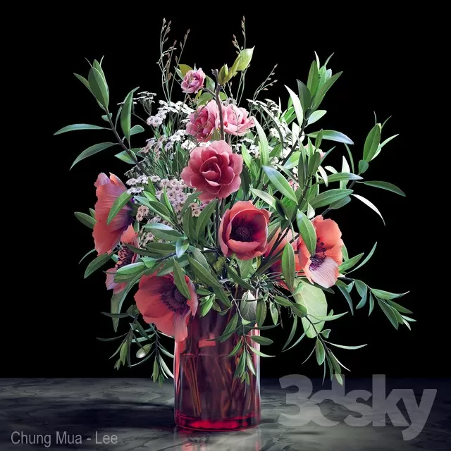 3DSKYFREE – DECOR - FLOWER 3DS MAX MODELS