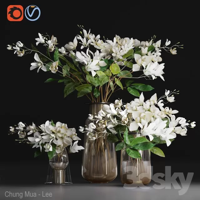 3DSKYFREE – DECOR - FLOWER 3DS MAX MODELS