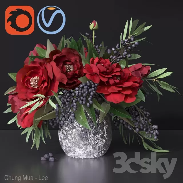3DSKYFREE – DECOR - FLOWER 3DS MAX MODELS