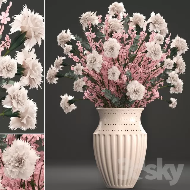 3DSKYFREE – DECOR - FLOWER 3DS MAX MODELS