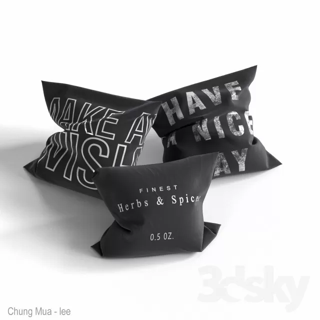 3DSKYFREE – DECOR - PILLOW 3DS MAX MODELS