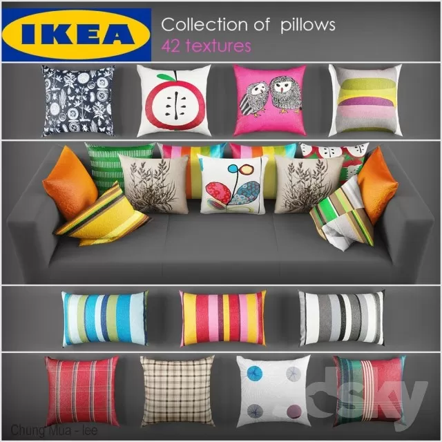 3DSKYFREE – DECOR - PILLOW 3DS MAX MODELS