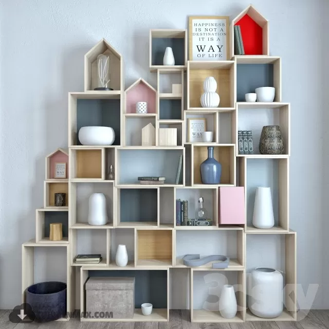 3DSKYFREE – DECOR - SHELVES 3DS MAX MODELS