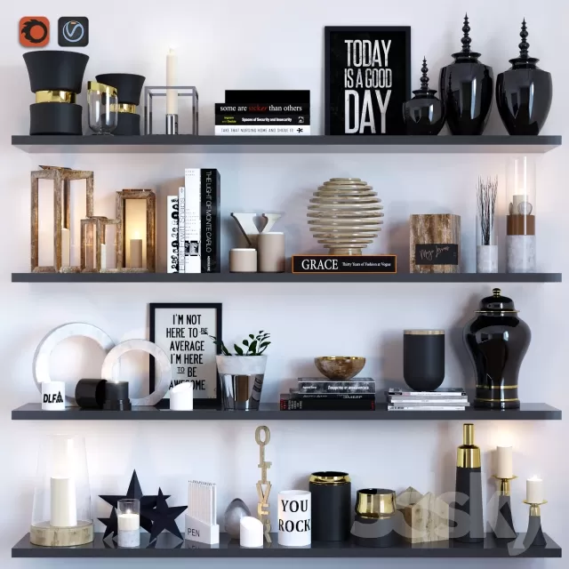 3DSKYFREE – DECORATIVE SET 3DS MAX MODELS