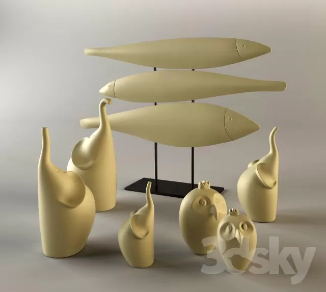 3DSKYFREE – DECORATIVE SET 3DS MAX MODELS