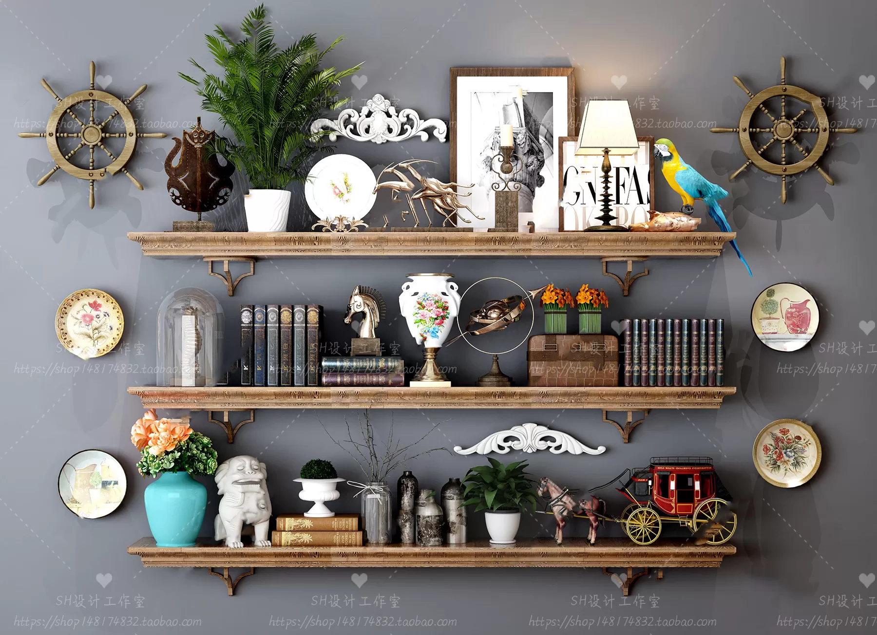 3DSKYFREE – DECORATIVE SET 3DS MAX MODELS