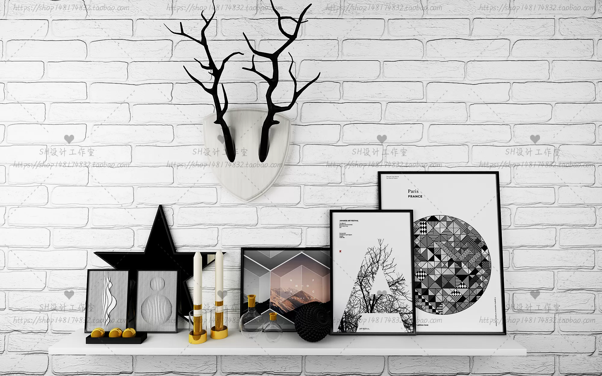 DECORATIVE SET 3D MODELS – 696