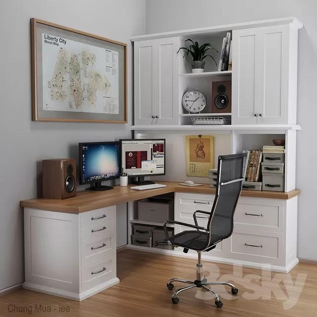 3DSKYFREE – DESK 3DS MAX MODELS