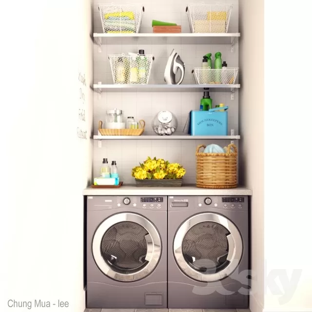 3DSKYFREE – DEVICE - WASHING MACHINE 3DS MAX MODELS