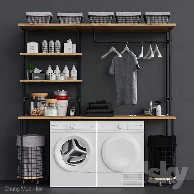 3DSKYFREE – DEVICE - WASHING MACHINE 3DS MAX MODELS