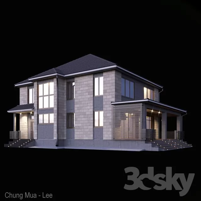 3DSKYFREE – EXTERIOR - HOUSE 3DS MAX MODELS